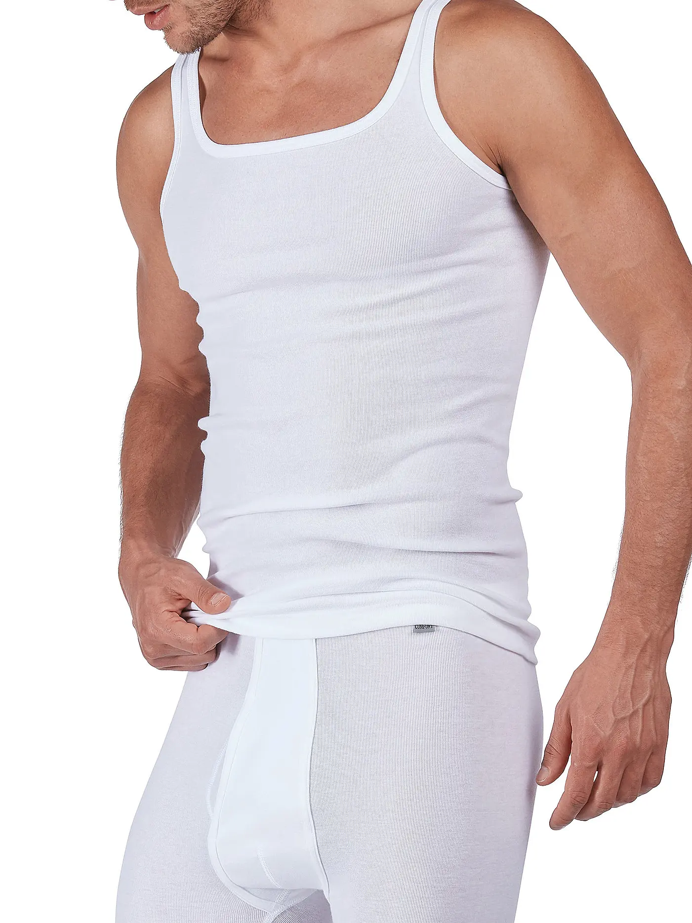 HUBER | Trägershirt - Unterhemd  "Comfort" (Weiß) | 
